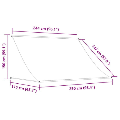 Toldo retrátil 250x150 cm laranja e castanho