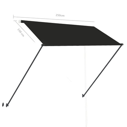 Toldo retrátil com LED 250x150 cm antracite