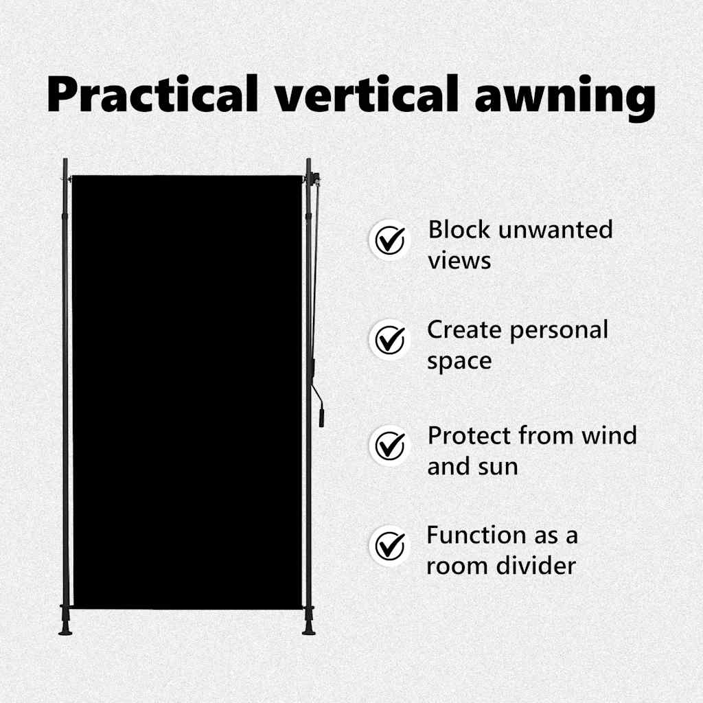 Estore de rolo para exterior 120x270 cm antracite