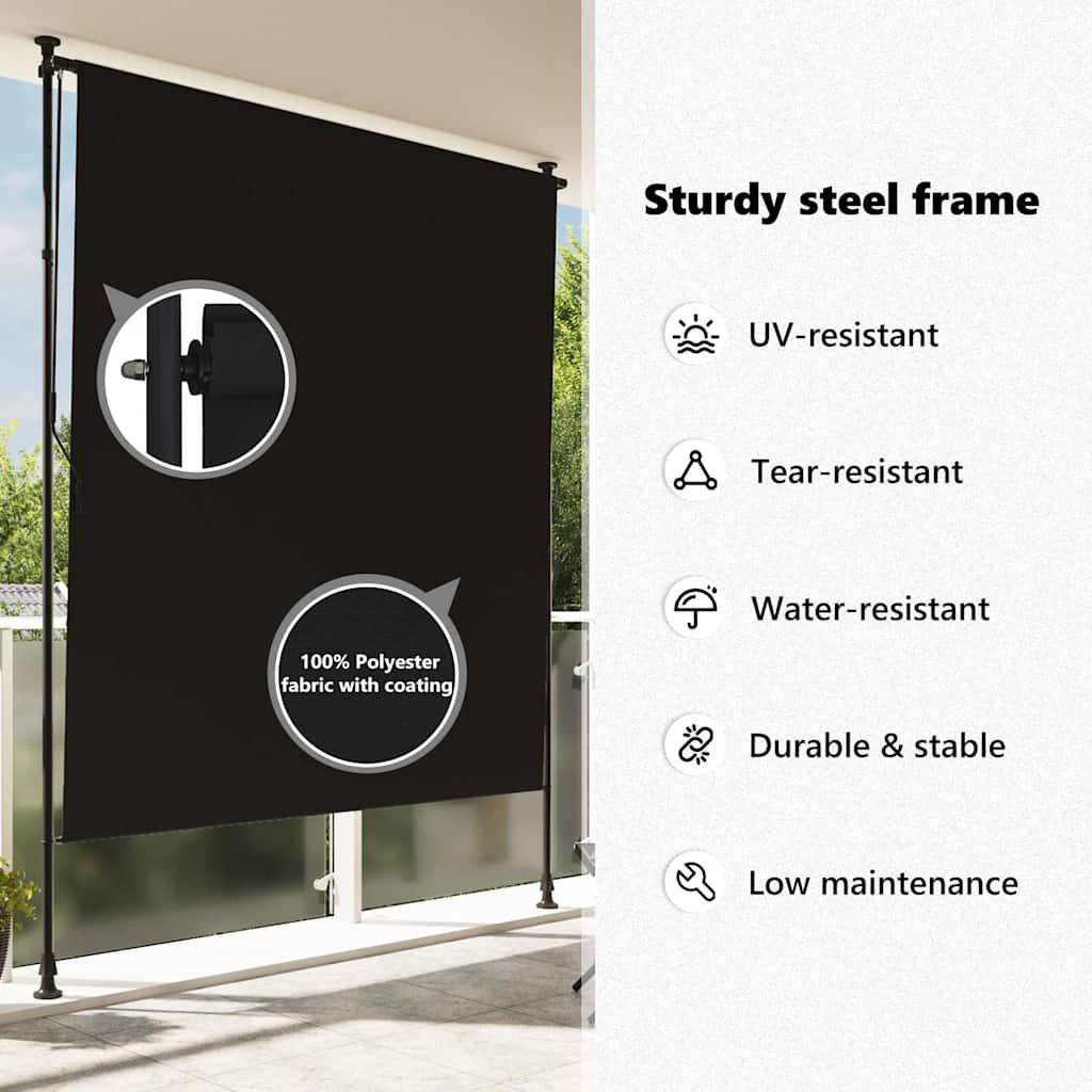 Estore de rolo para exterior 150x270 cm antracite