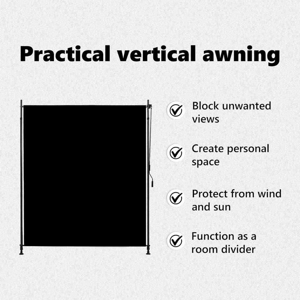 Estore de rolo para exterior 200x270 cm antracite