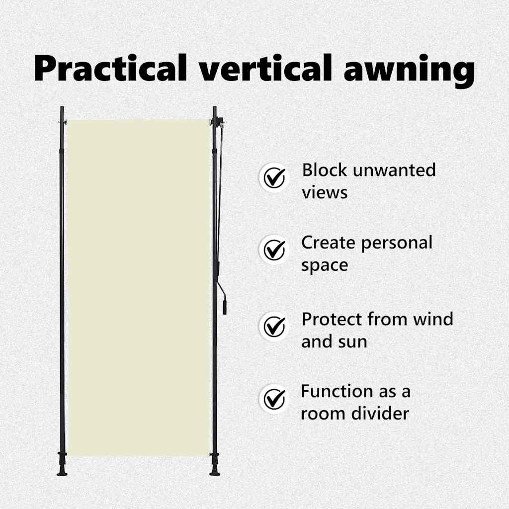 Estore de rolo para exterior 100x270 cm creme