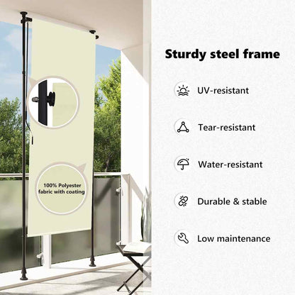 Estore de rolo para exterior 120x270 cm creme