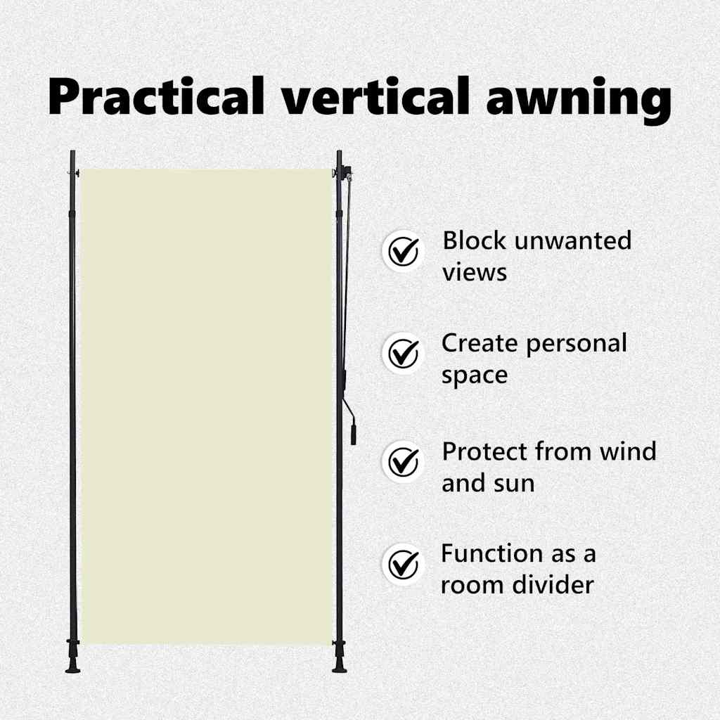 Estore de rolo para exterior 120x270 cm creme
