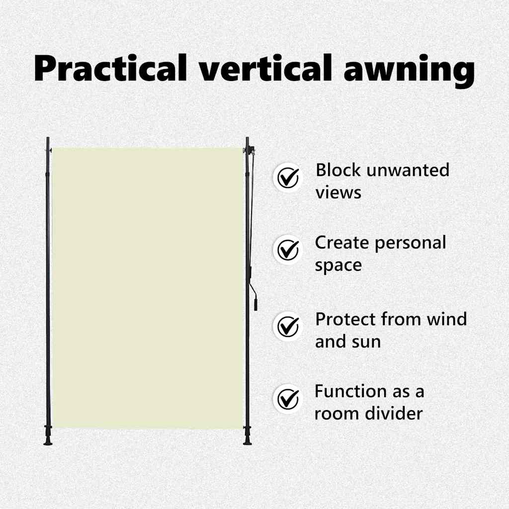 Estore de rolo para exterior 150x270 cm creme