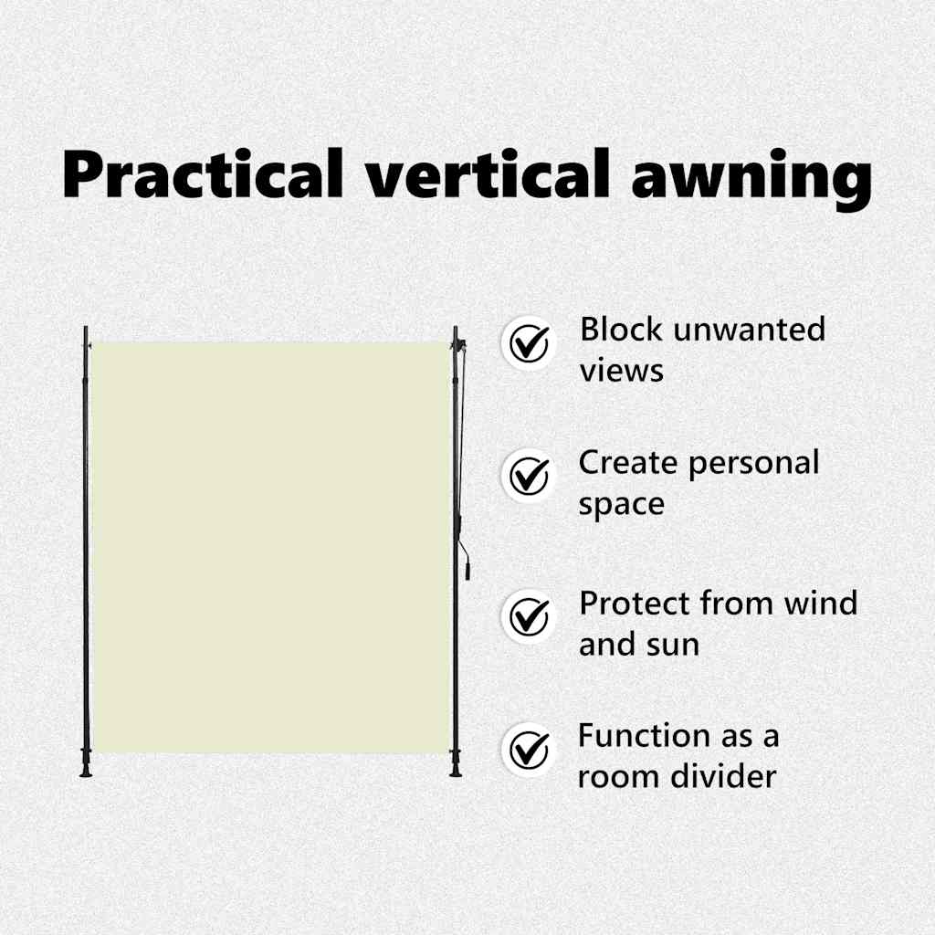 Estore de rolo para exterior 200x270 cm creme