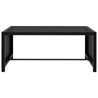 Espreguiçadeiras com mesa 2 pcs vime PE preto