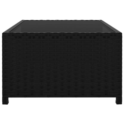 Espreguiçadeiras com mesa 2 pcs vime PE preto