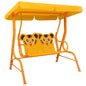 Banco de baloiço para crianças 115x75x110 cm tecido amarelo
