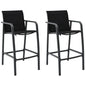 Cadeiras de bar para jardim 2 pcs textilene preto