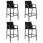 Cadeiras de bar para jardim 4 pcs textilene preto