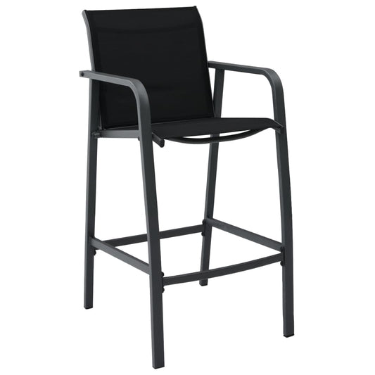 Cadeiras de bar para jardim 4 pcs textilene preto