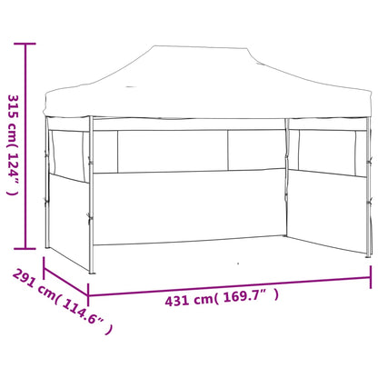 Tenda para festas dobrável c\ 3 paredes laterais 291x413x315 cm branco