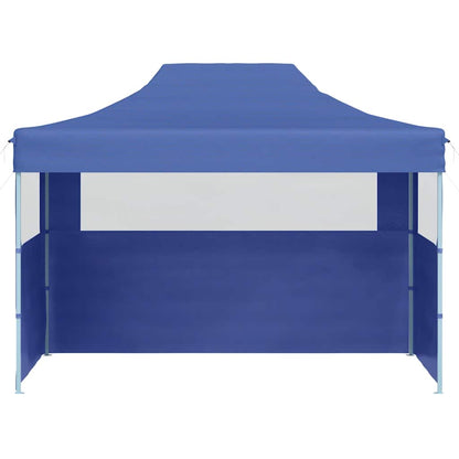 Tenda dobrável profissional festas 3 paredes 3x4 m aço azul