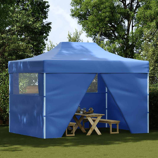 Tenda dobrável profissional festas 4 paredes 3x4m aço azul