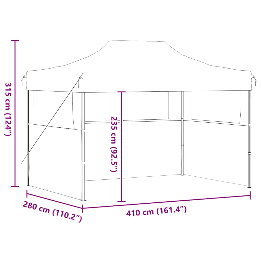 Tenda dobrável profissional festas 3 paredes 3x4m aço cor creme
