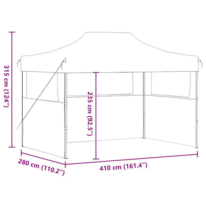 Tenda dobrável profissional festas 3 paredes 3x4m aço cor creme