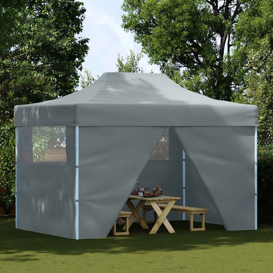 Tenda dobrável profissional festas 4 paredes 3x4m aço antracite