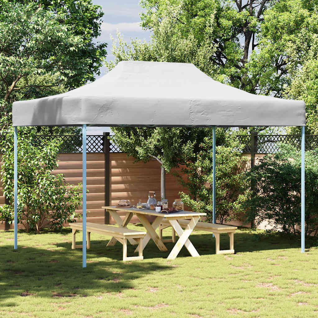 Tenda dobrável profissional para festas 280x410x315 cm aço branco