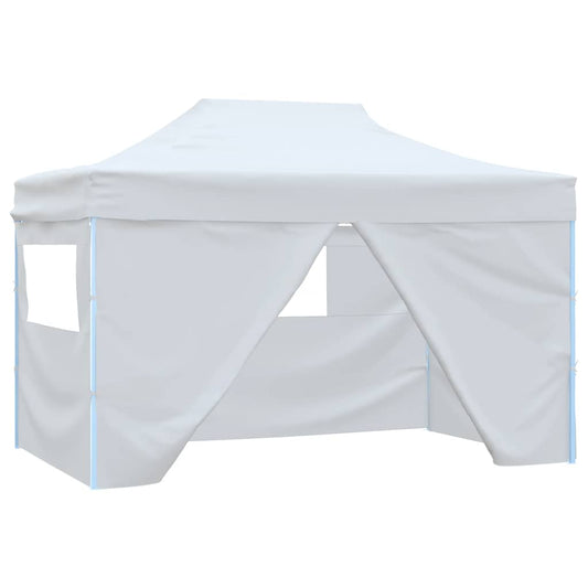 Tenda dobrável profissional festas 4 paredes 280x410x315 cm aço branco