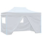 Tenda dobrável profissional festas 4 paredes 280x410x315 cm aço branco