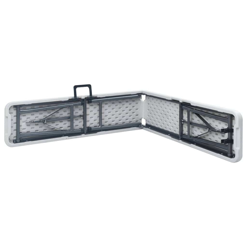 Bancos de jardim dobráveis 2 pcs 180 cm PEAD branco