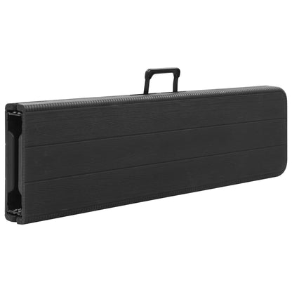 Bancos de jardim dobráveis 2 pcs 180 cm PEAD preto