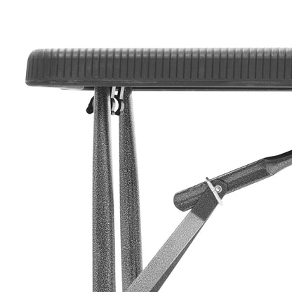 Bancos de jardim dobráveis 2 pcs 180 cm PEAD preto