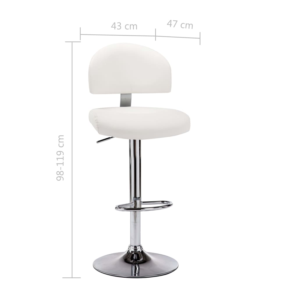 Bancos de bar 2 pcs couro artificial branco