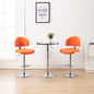 Bancos de bar 2 pcs couro artificial laranja