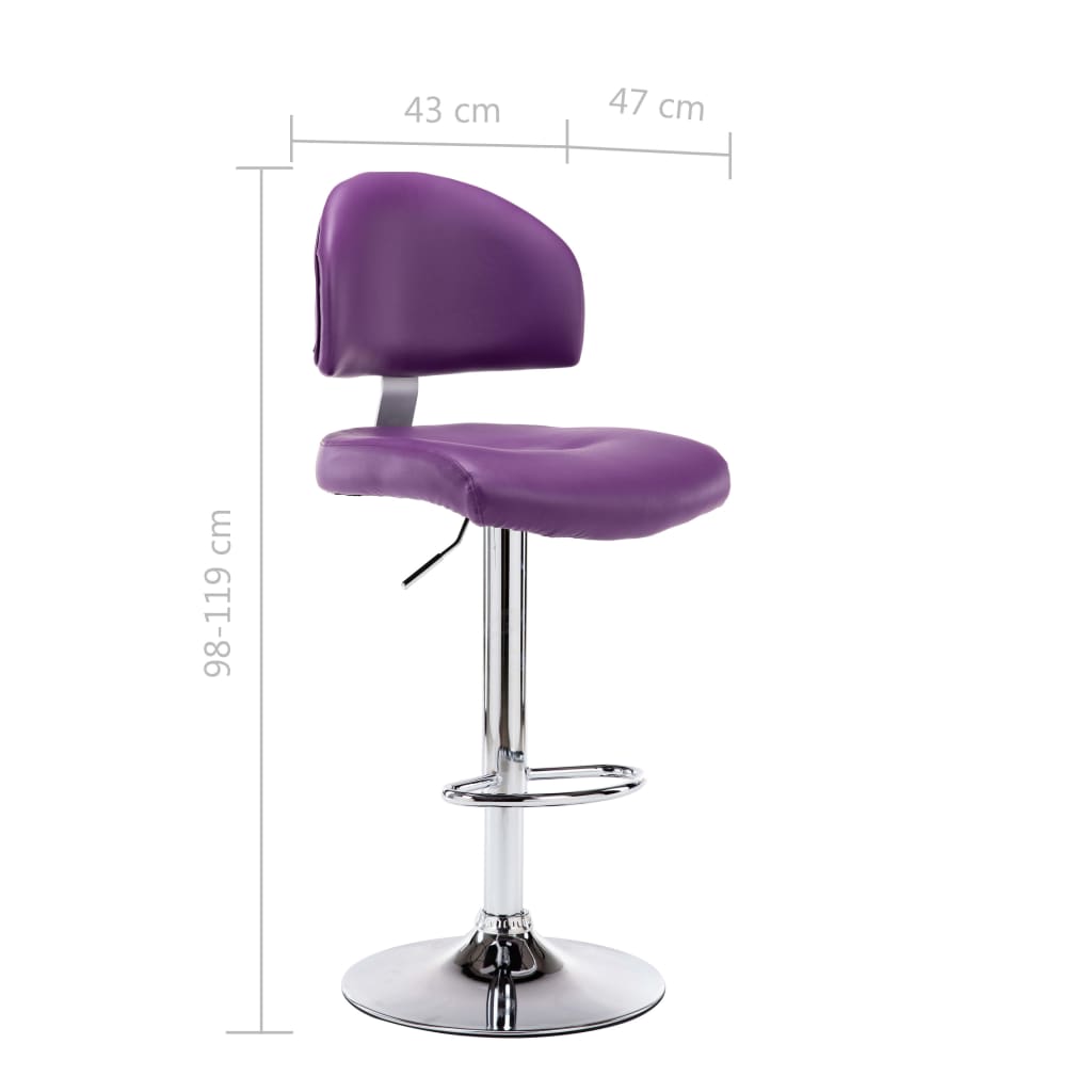 Bancos de bar 2 pcs couro artificial roxo