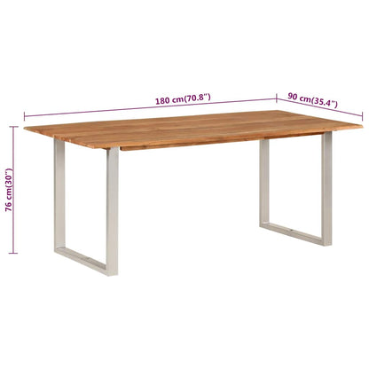 Mesa de jantar 180x90x76 cm madeira de acácia maciça