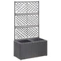Floreira com treliça e 2 vasos 58x30x107 cm vime PE preto