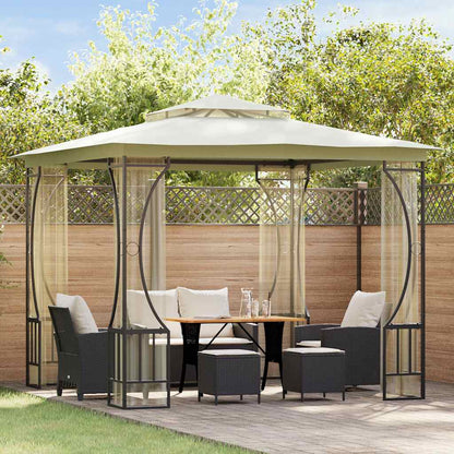 Gazebo com redes 300x300x265 cm creme