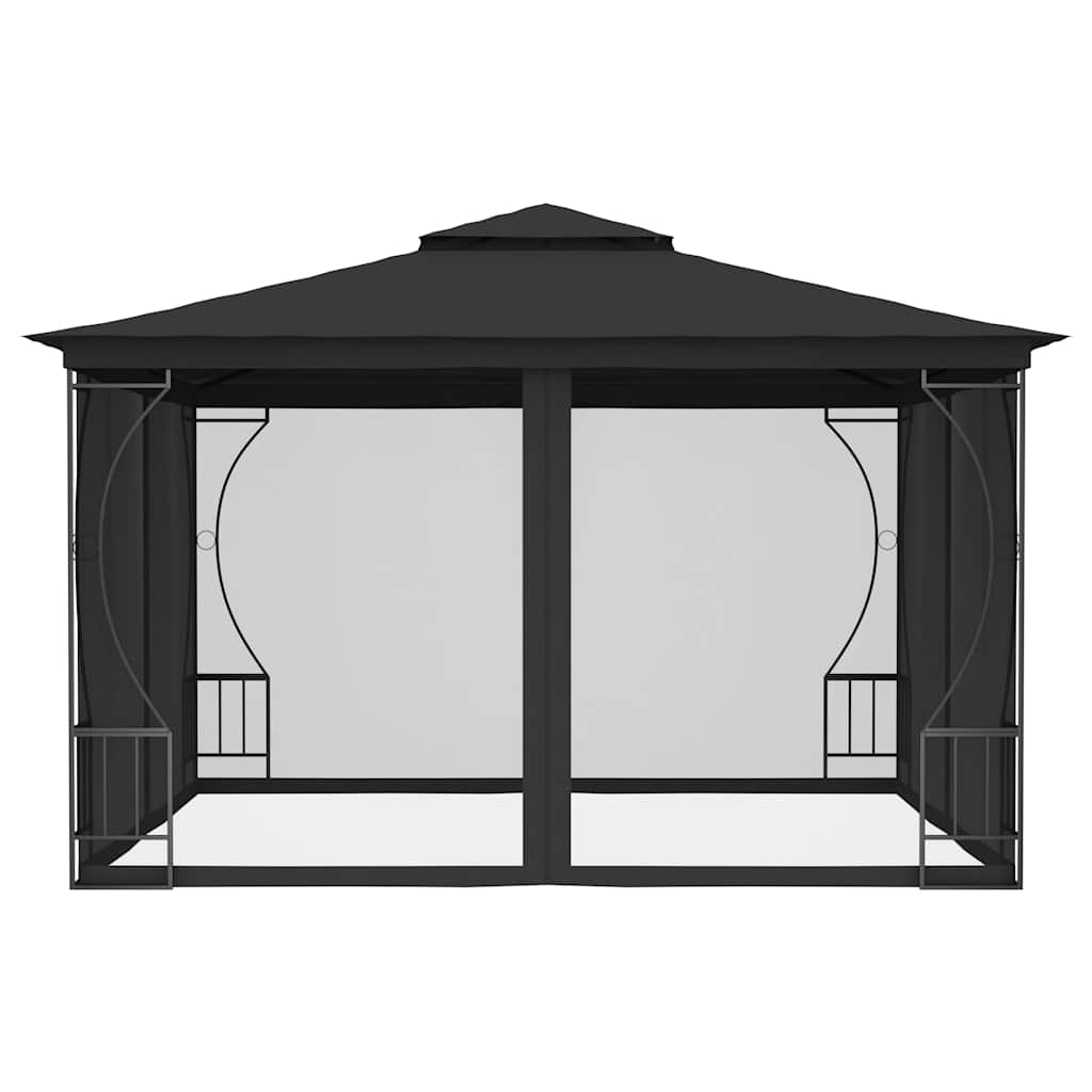 Gazebo com redes 300x300x265 cm antracite