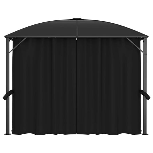 Gazebo com cortinas 300x300x265 cm antracite