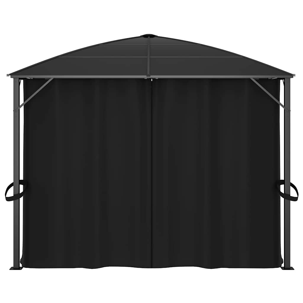 Gazebo com cortinas 400x300x265 cm antracite