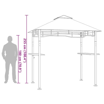 Gazebo de churrasco 240x150x255 cm aço antracite