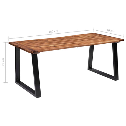 Mesa de jantar em madeira de acácia maciça 180x90 cm