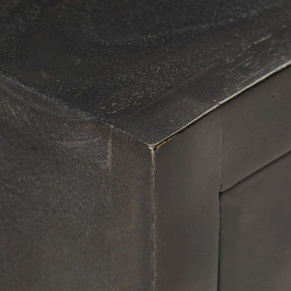 Mesa de cabeceira 40x30x50 cm mangueira maciça preto e dourado