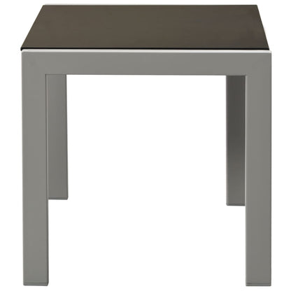 Espreguiçadeiras com mesa 2 pcs aço e textilene preto