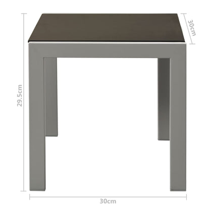 Espreguiçadeiras com mesa 2 pcs aço e textilene preto