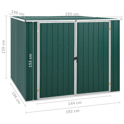 Abrigo de jardim 195x198x159 cm aço galvanizado verde