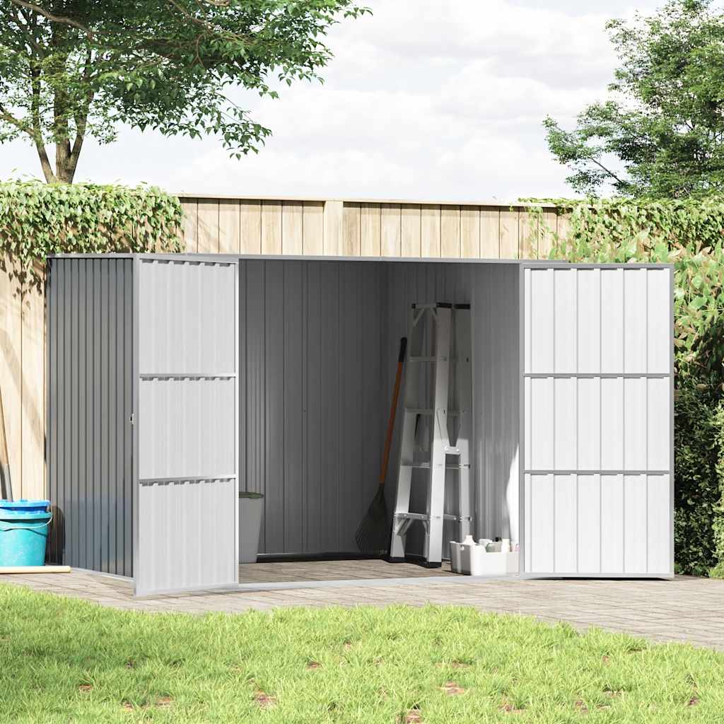 Abrigo de jardim 195x198x159 cm aço galvanizado cinzento