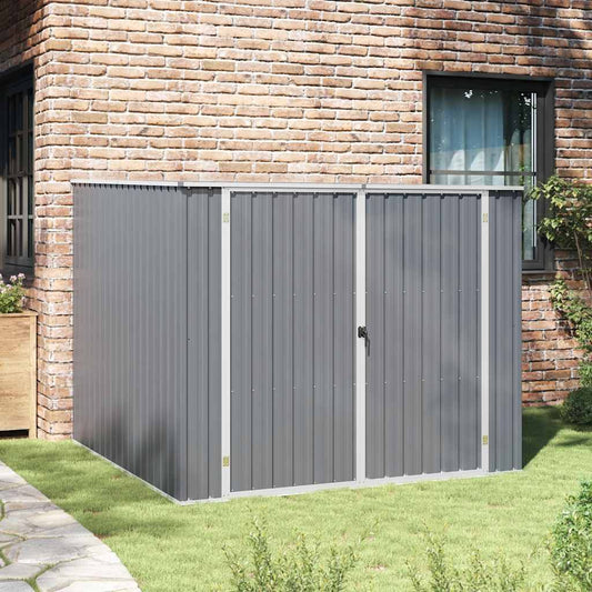 Abrigo de jardim 195x198x159 cm aço galvanizado cinzento