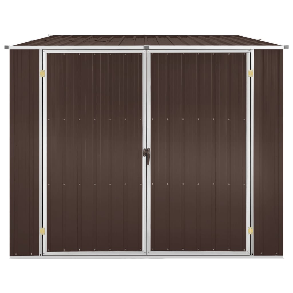 Abrigo de jardim 195x198x159 cm aço galvanizado castanho