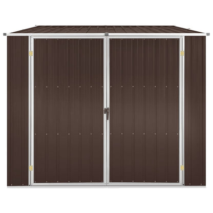 Abrigo de jardim 195x198x159 cm aço galvanizado castanho