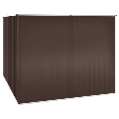Abrigo de jardim 195x198x159 cm aço galvanizado castanho