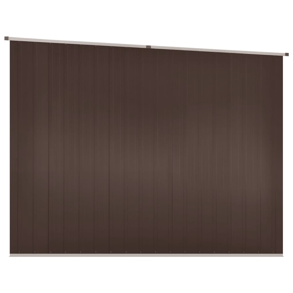 Abrigo de jardim 195x198x159 cm aço galvanizado castanho