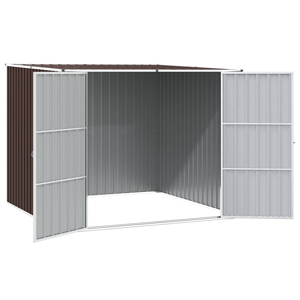 Abrigo de jardim 195x198x159 cm aço galvanizado castanho